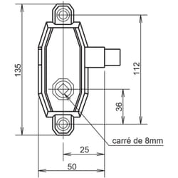 Metalux - Serrure gollot bec de cane 7170 gauche F671702000