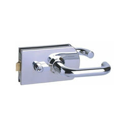 Finish - Serrure de milieu pour porte en verre pene droit 1-2 tour inox - metalux