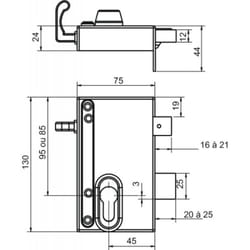 Metalux - Serrure en applique type nd 10 modulable à cylindre européen verticale à tirage 870 droite - métalux