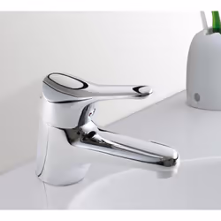 Robinet Mitigeur de lavabo bec fixe corps laiton chromé Robinet équipé du système Eco-stop : butée à mi-parcours qui permet d ...