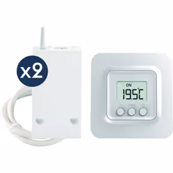 Thermostat radio fil pilote pour 2 radiateurs FP Tybox 5702 FP DELTA DORE 6050675Boitier d'ambiance Tybox 5101 + 2 récepteurs ...