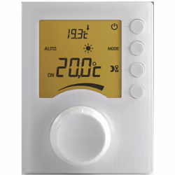 Description générale Le thermostat d'ambiance filaire Tybox 31 de Delta Dore est conçu pour réguler efficacement votre chaudi ...