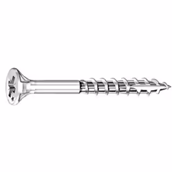 Vis à bois aggloméré Rocket acier zingué blanc tête fraisée empreinte PZ partiellement filetée 5x8050mm de 200 p