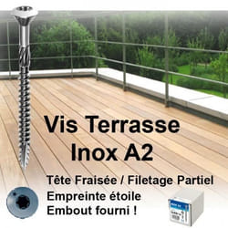 Vis terrasse tête fraisée étoile inox A2 5X50/30 boîte de 200 - ROCKET - 351400 028550 5