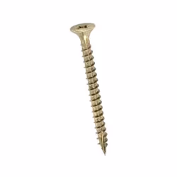 Acier zingué bichromaté. Tête fraisée à empreinte Pozidriv et étoile (Torx). Filetage total et partiel. Entaille coupante afi ...