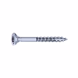 Cette vis inox Rocket , à filetage partiel, est idéale pour une utilisation dans le bois et les agglomérés . 4 cavités sous t ...