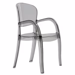 Fauteuil empilable JOKER / Gris transparent