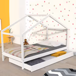 Description générale Le lit cabane KOALA est un lit de 90 x 190 cm, conçu en bois massif d'épicéa ou de tilleul, avec une fin ...