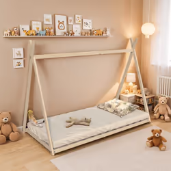 Description générale Le lit cabane SIOUX en forme de tipi est conçu pour transformer la chambre de votre enfant en un espace ...