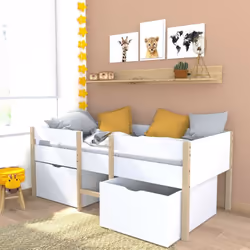 Description générale Le lit mi-hauteur ZEPHIR est conçu pour optimiser l'espace dans la chambre de vos enfants tout en ajouta ...