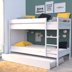 Description générale Le lit superposé Wally est une solution esthétique et pratique pour les chambres partagées. Sa finition  ...