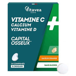 Vitavea Vitamine C Calcium Vitamine D 24 Comprimés à Croquer