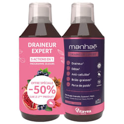 Vitavea Manhaé Draineur Expert Lot de 2 x 500 ml