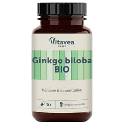 Vitavea Ginkgo Biloba Mémoire & Concentration Bio 30 Gélules