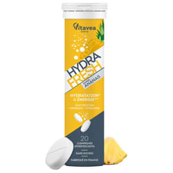 Vitavea Hydrafresh Hydratation & Énergie 20 Comprimés Effervescents - Goût : Ananas