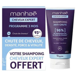 Vitavea Manhaé Cheveux Expert 120 Gélules + Manhaé Cheveux Expert Shampoing Anti-Chute 50 ml Offert