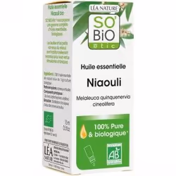 SO’BiO étic 3517360000764, Huile de niaouli, 15 ml, Bouteille en verre, CE, Boîte