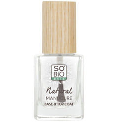 Vernis à Ongles Transparent Natural Manucure Base et Top Coat SOBIO ETIC 11 ml
