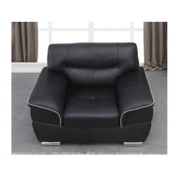 Fauteuil en cuir - VENTE-UNIQUE - THIBAULT - Noir - Contemporain - 1 place