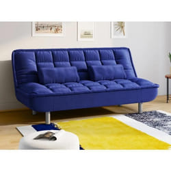 Canapé clic-clac MISHAN en tissu - Bleu - VENTE-UNIQUE - 3 places - Contemporain