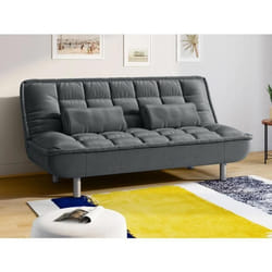 Canapé clic-clac en tissu MISHAN - Gris - 3 places - VENTE-UNIQUE