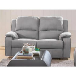 Canapé 2 places relax en microfibre - VENTE-UNIQUE - HERNANI - Gris - Classique