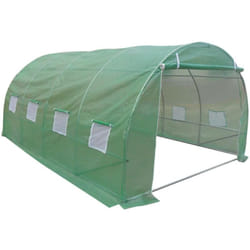 Vente-unique - Serre tunnel avec structure en acier 12 m² - L300 x l400 x H200 cm - Vert - ipomea