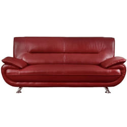Canapé 3 places en simili rouge - NIGEL - Fixe - Contemporain - Design