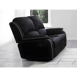 Canapé 2 places relax en microfibre HERNANI - Noir