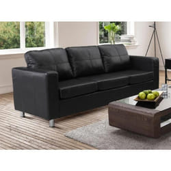 Vente-unique ACKLEY lit sofa 3 siège(s) Noir