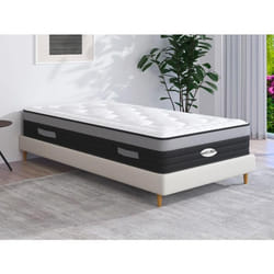 Vente-unique - Matelas 90 X 200 Cm Hybride Ressorts Ensachés 7 Zones Et Mémoire De Forme Ép.25cm - Amarante De Naturea