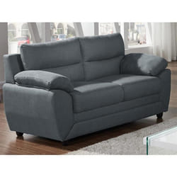 Canapé 2 places MANOA en tissu - Anthracite - Contemporain - Design - Moelleux