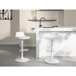 Tabouret de bar CALAS - Polypropylène - Coloris blanc