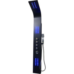 Colonne de douche hydromassante thermostatique à leds - 20165cm - Noir - felicita