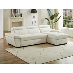 Canapé dangle convertible en cuir JONOVA - Blanc - Angle droit