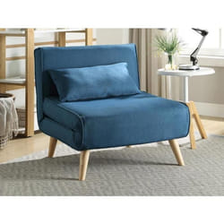Fauteuil convertible POSIO en tissu - Bleu