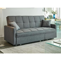 Canapé 3 places convertible en tissu CANETTI - Gris