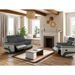VENTE-UNIQUE Fauteuil relax TALCA - Gris Anthracite