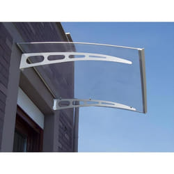 Auvent de porte en aluminium 150 x 90 cm courbé NEONA
