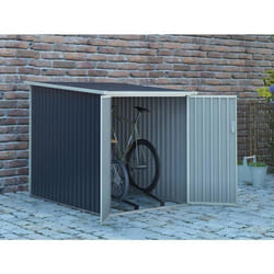 Abri à vélo métal en acier galvanisé gris anthracite 28 m² pour 2 vélos - NIKI