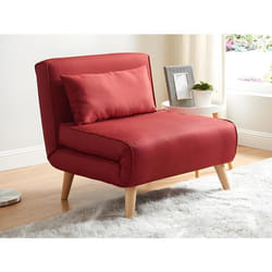 Fauteuil convertible POSIO en tissu - Rouge