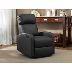 Fauteuil relax en simili ISAO - Noir - VENTE-UNIQUE - Relaxation - Contemporain - Design