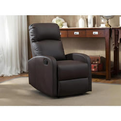 Fauteuil relax en simili - VENTE-UNIQUE - ISAO - Marron - Relaxation - 1 place
