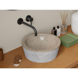 Vasque de salle de bain en marbre MARBLE - couleur crème