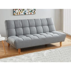 Canapé 3 places convertible clic clac en tissu gris ESTEBAN