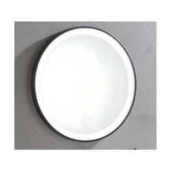 Miroir de salle de bain lumineux rond noir à Leds - D. 60 cm - NUMEA