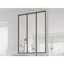 Verrière atelier en aluminium thermolaqué - 90x130 cm - Noir - BAYVIEW