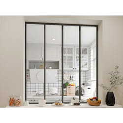 Verrière atelier en aluminium thermolaqué - 120x130 cm - Noir - BAYVIEW