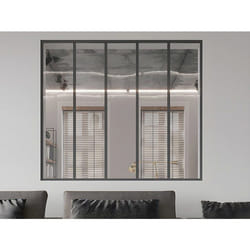 Verrière atelier en aluminium thermolaqué - 150x130 cm - Noir - BAYVIEW