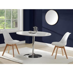 Lot de 2 chaises JODY - Polypropylène et Hêtre - Blanc